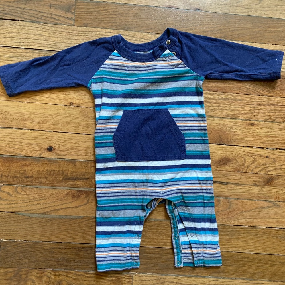 Striped Blue Tea Collection Romper